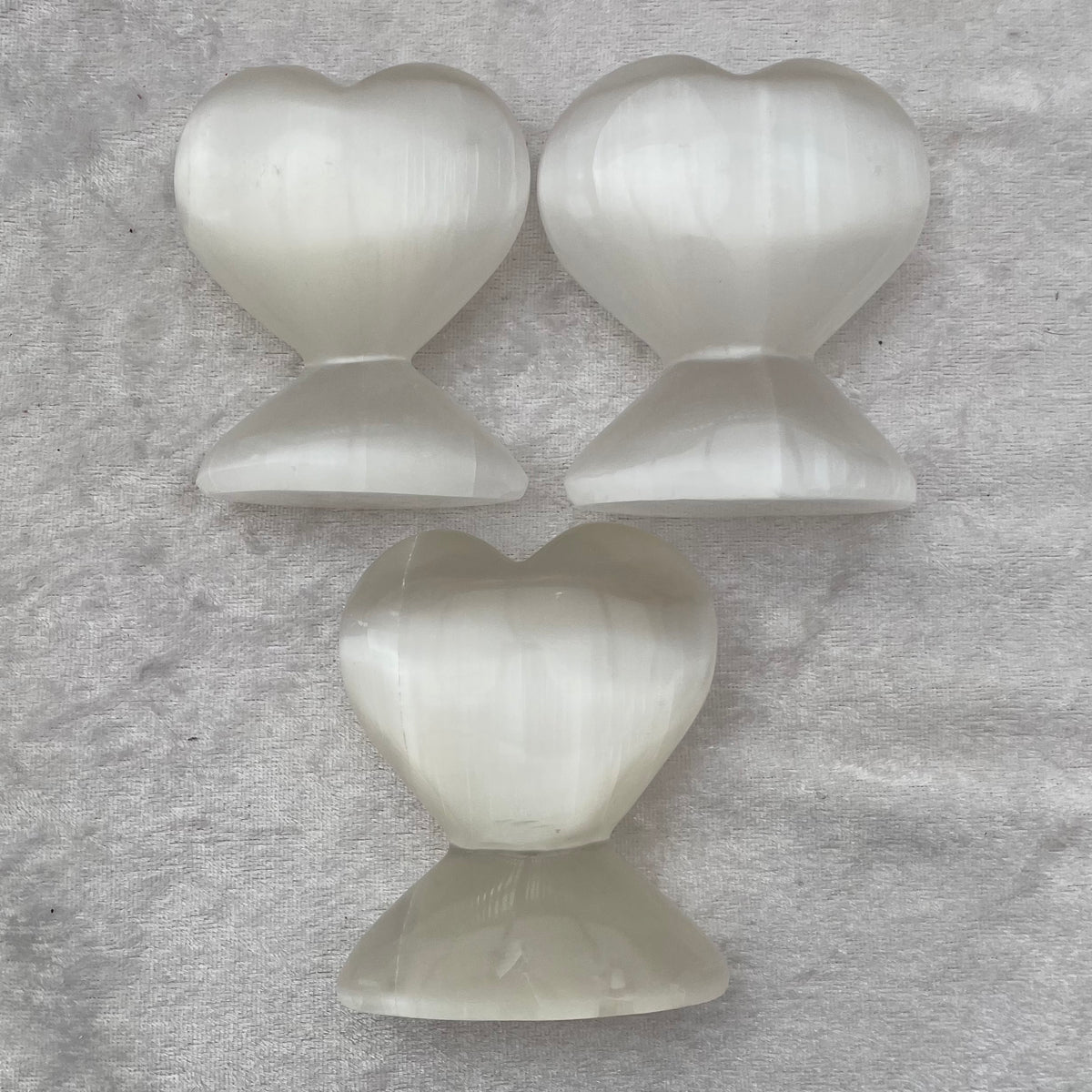 Selenite Standing Heart Ornaments