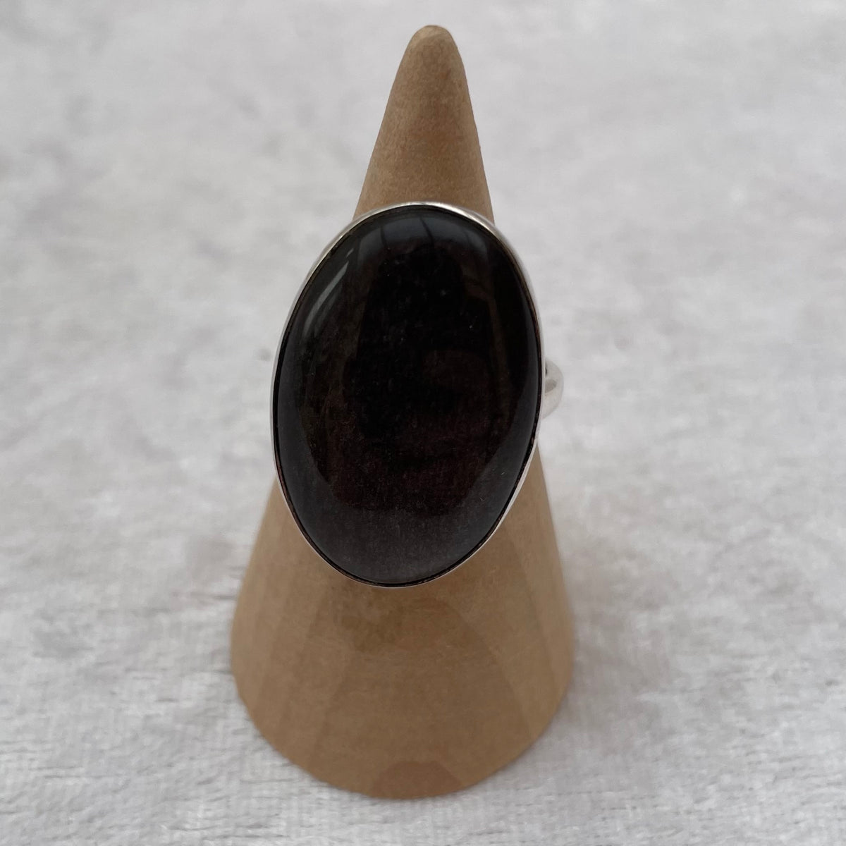 Black Sheen Obsidian Ring