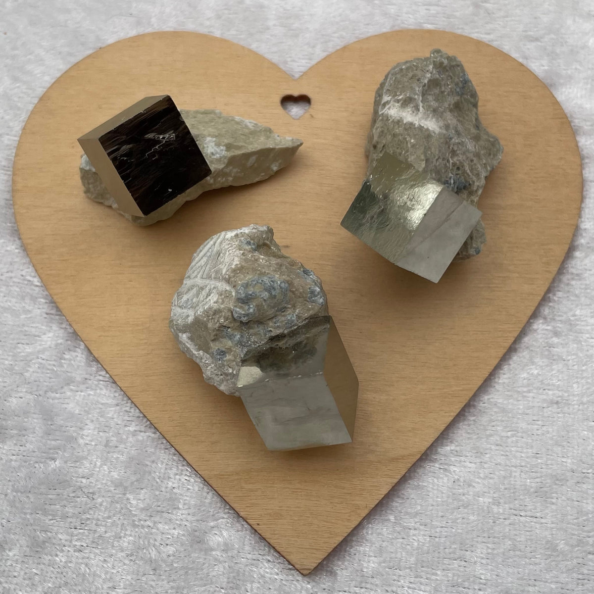 Natural Pyrite Cubes on Matrix