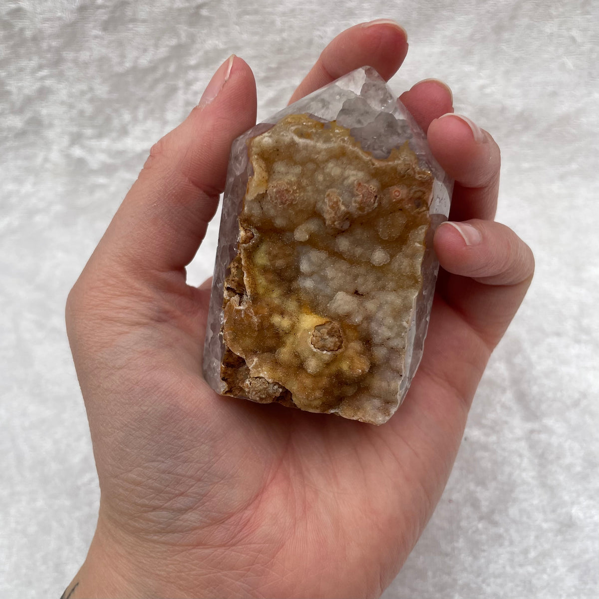 Natural Agate Druzy Tower