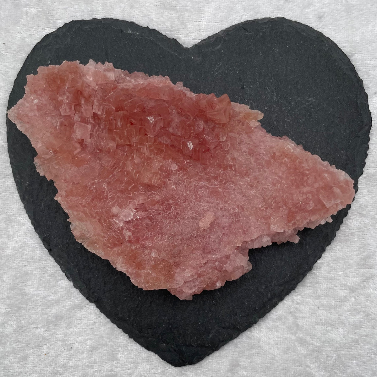 Pink Halite Druzy Cluster Slice