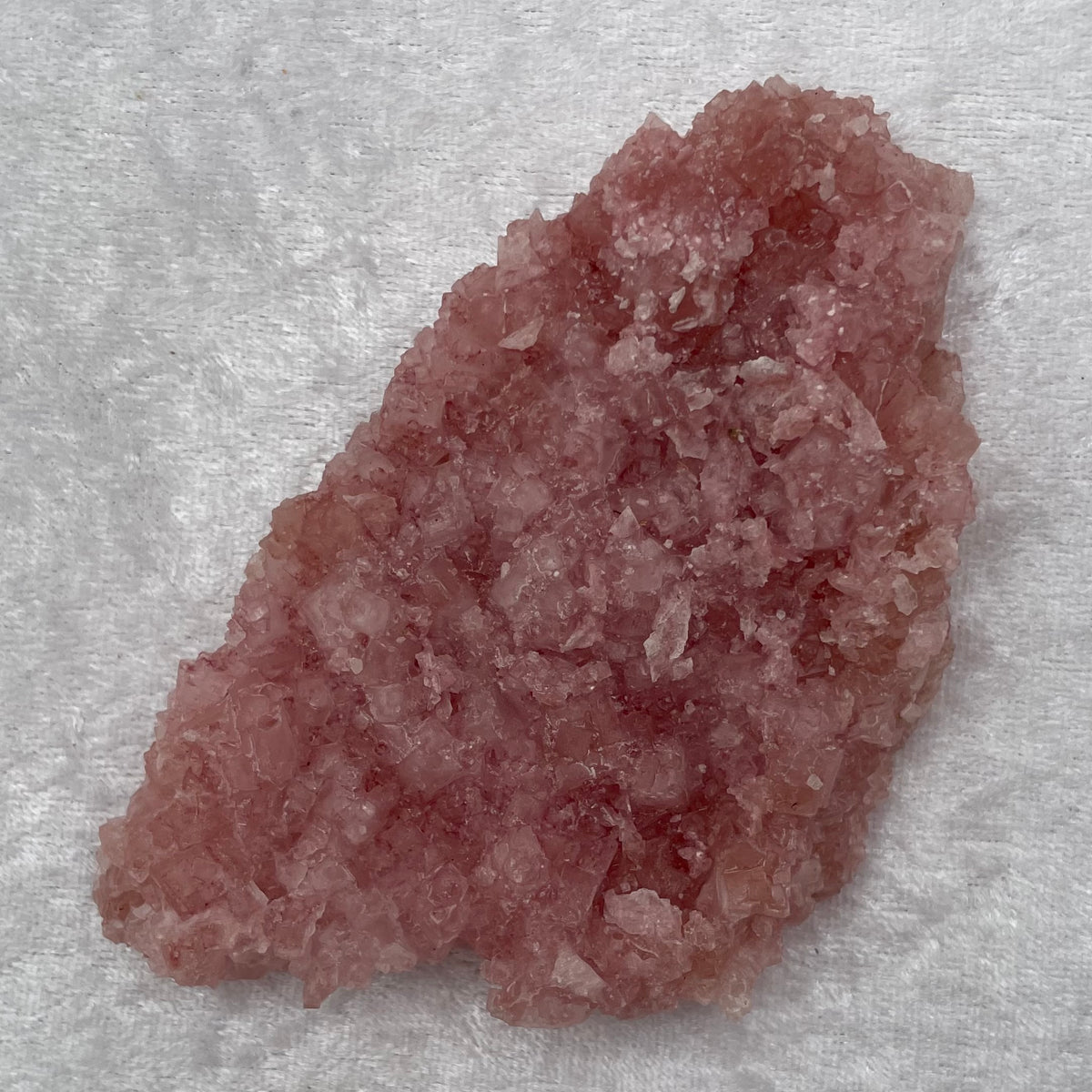 Pink Halite Druzy Cluster Slice