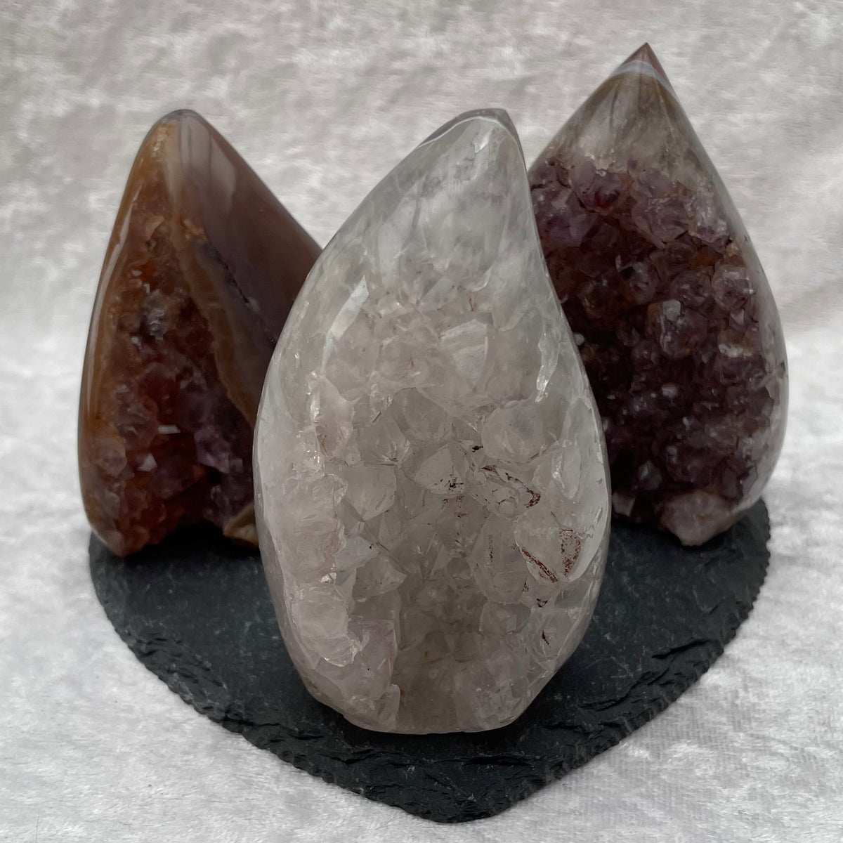 Amethyst Agate Druzy Cluster Flames