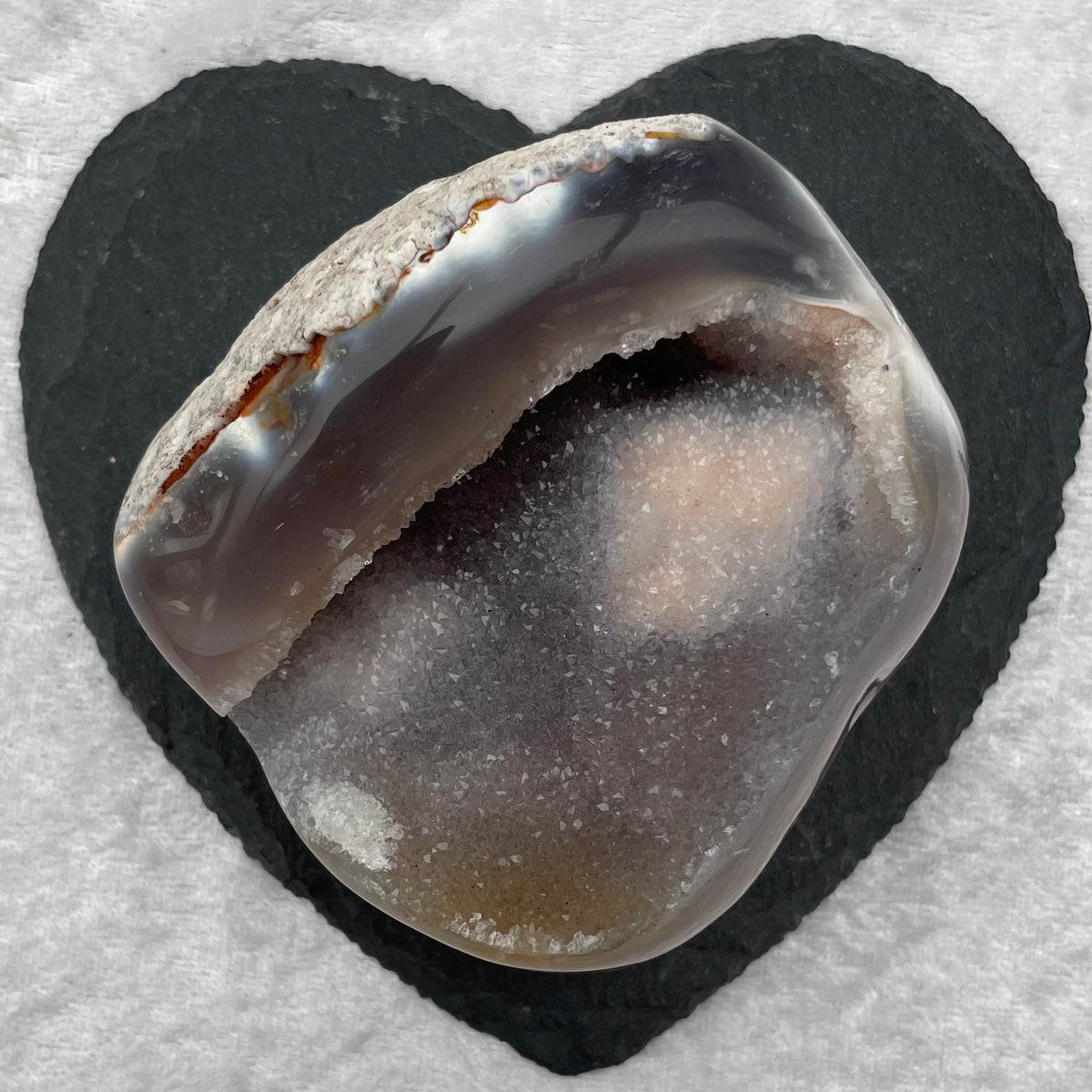 Orca Agate Druzy Cluster Freeform