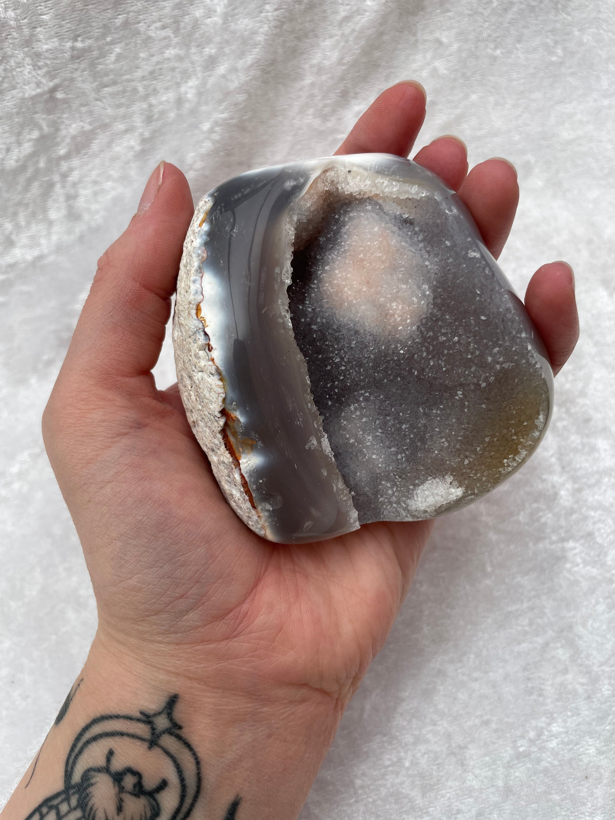 Orca Agate Druzy Cluster Freeform