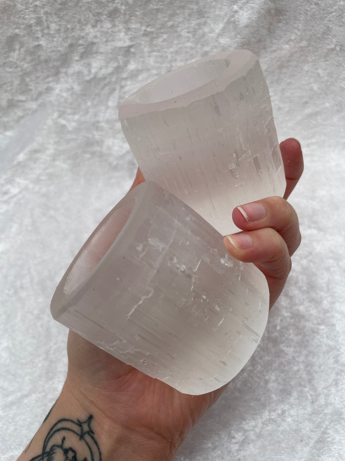 Selenite Tealight Candle Holders