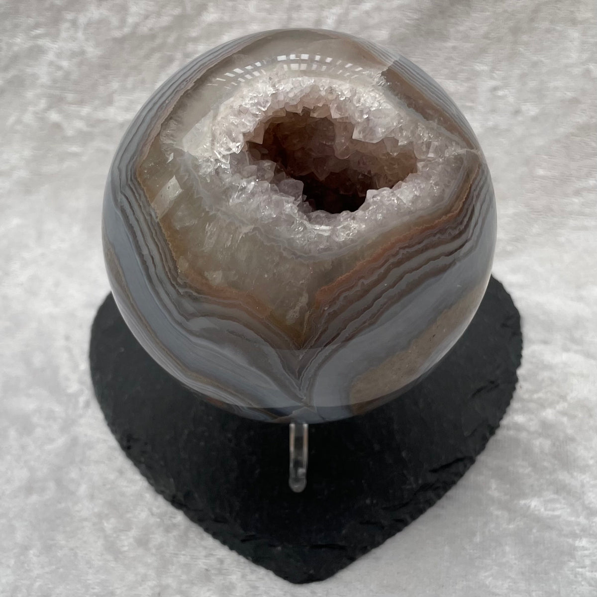 Large Amethyst Agate Druzy Geode Sphere