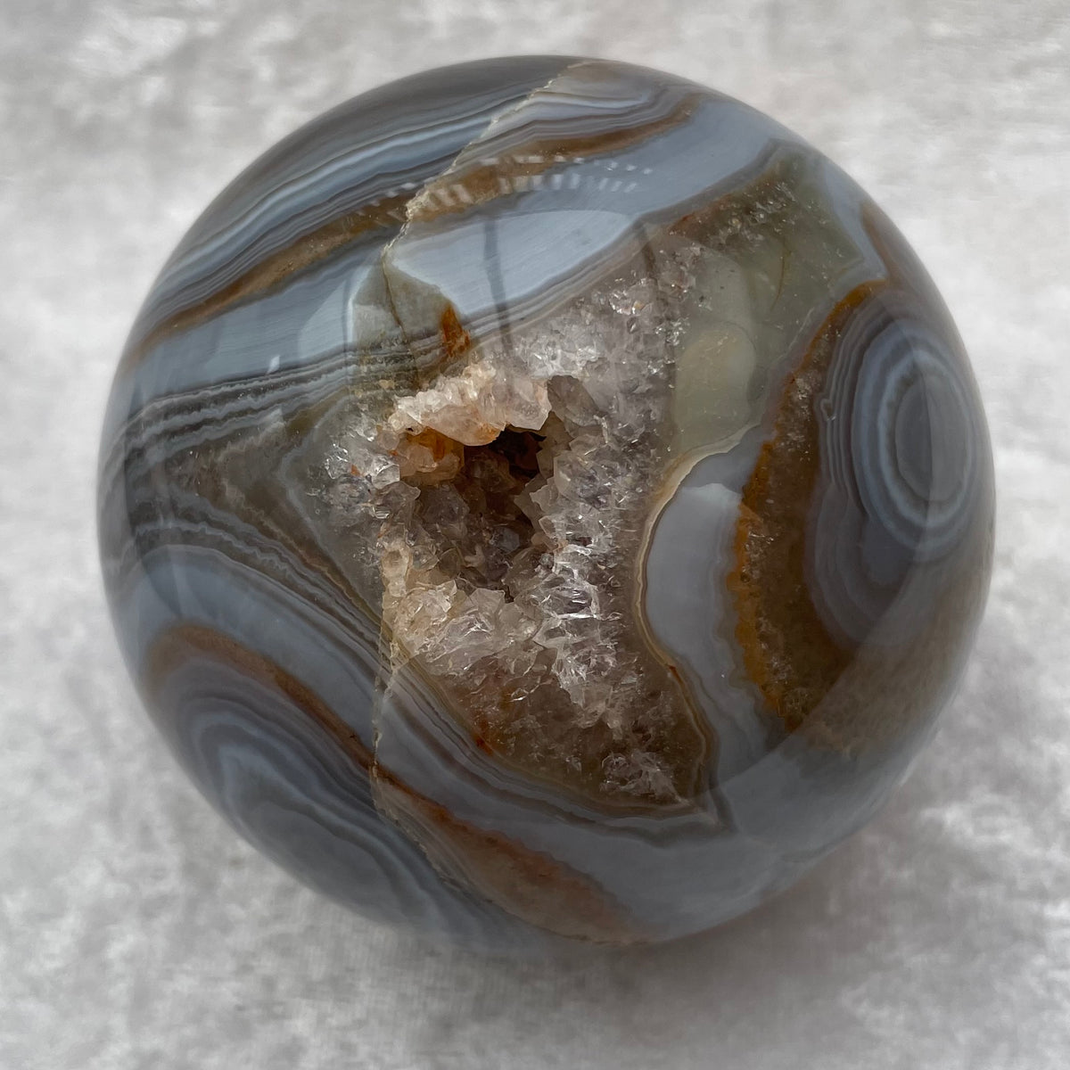 Large Amethyst Agate Druzy Geode Sphere