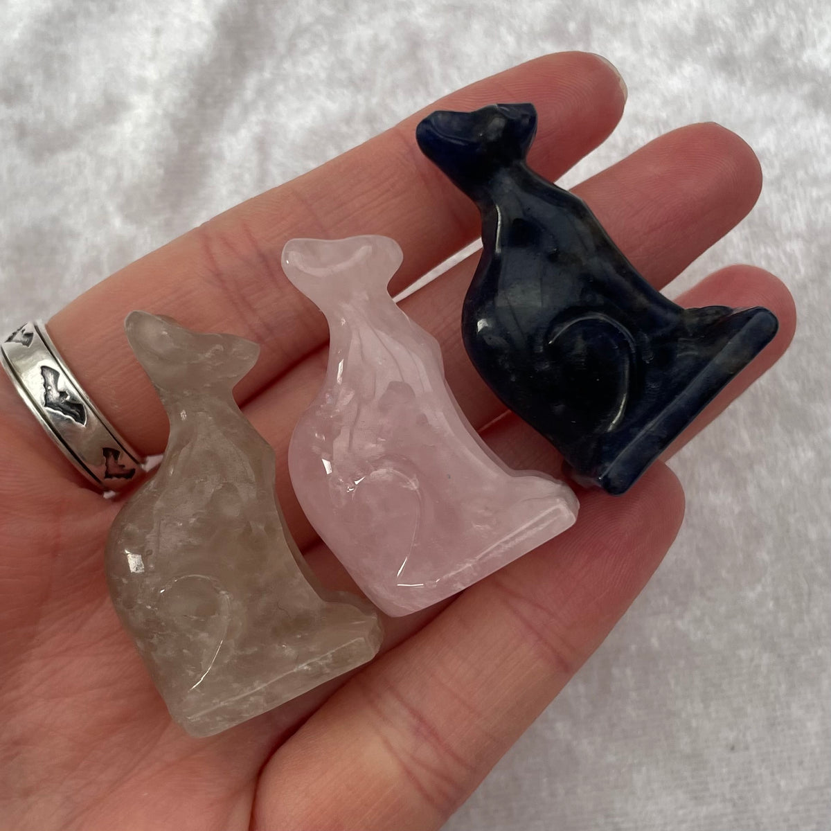 Mini Crystal Sphinx Cat Carvings