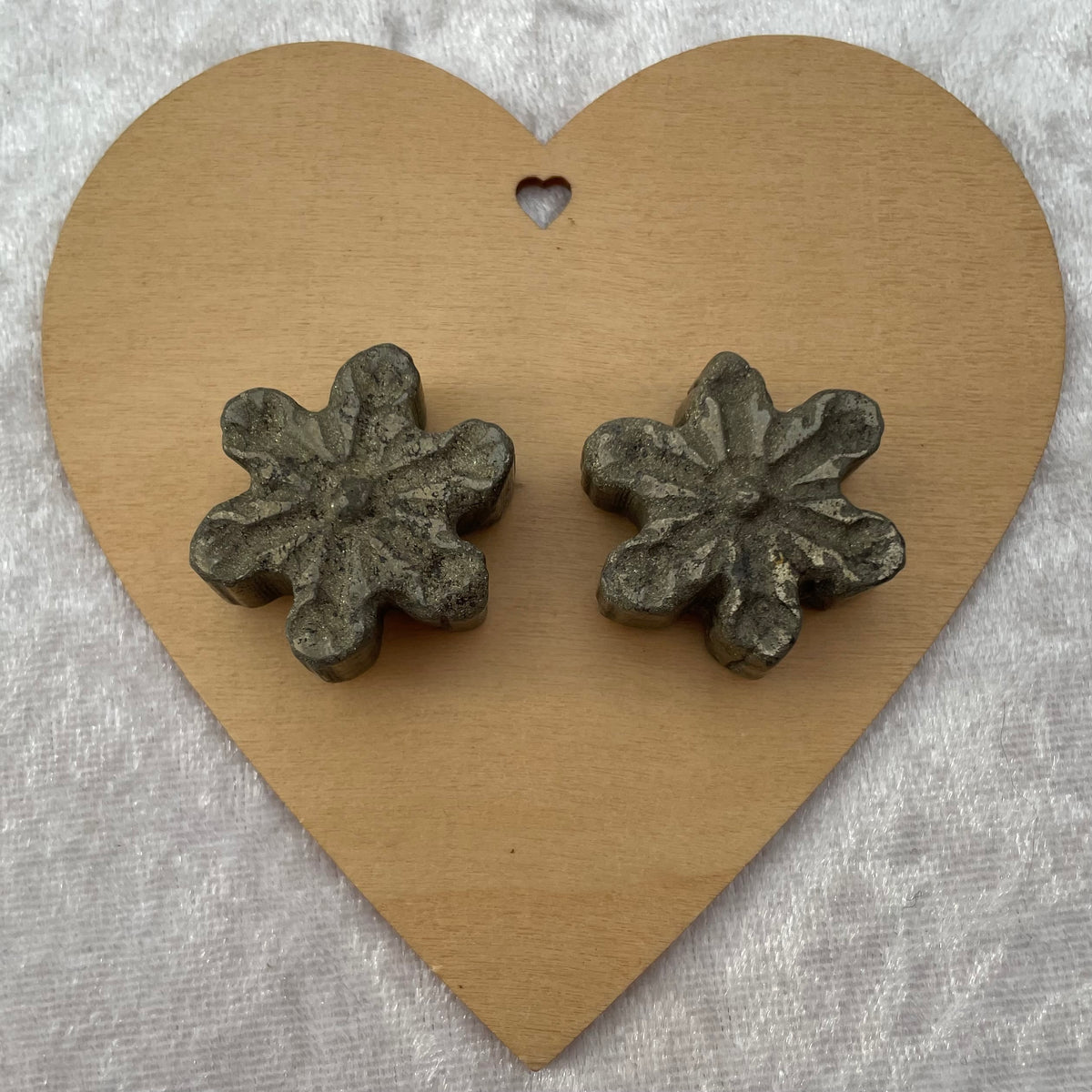 Pyrite Snowflake Carvings