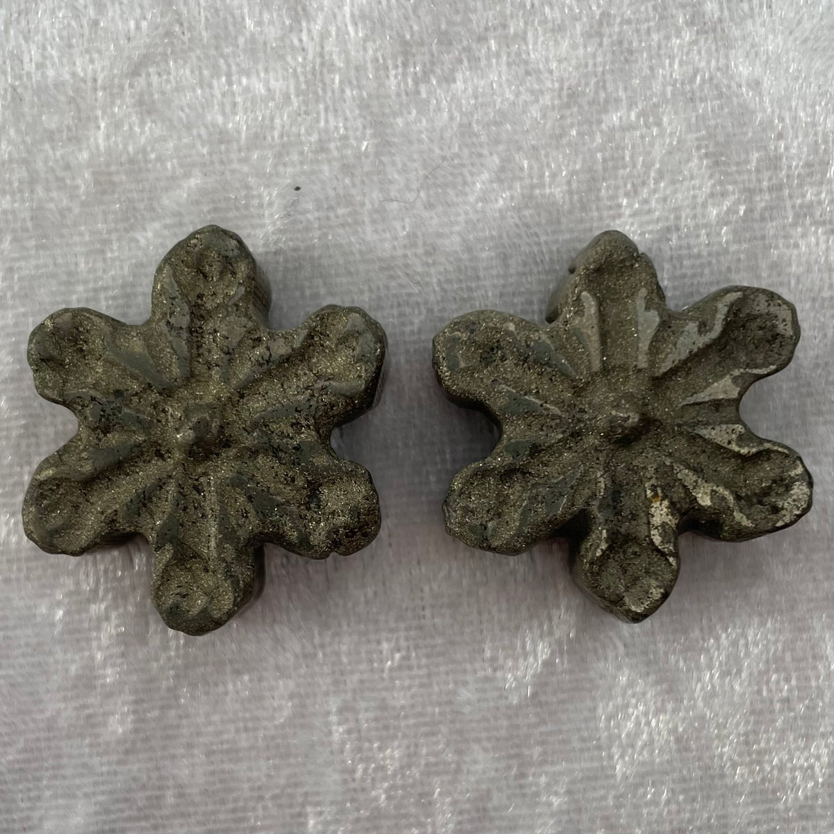 Pyrite Snowflake Carvings