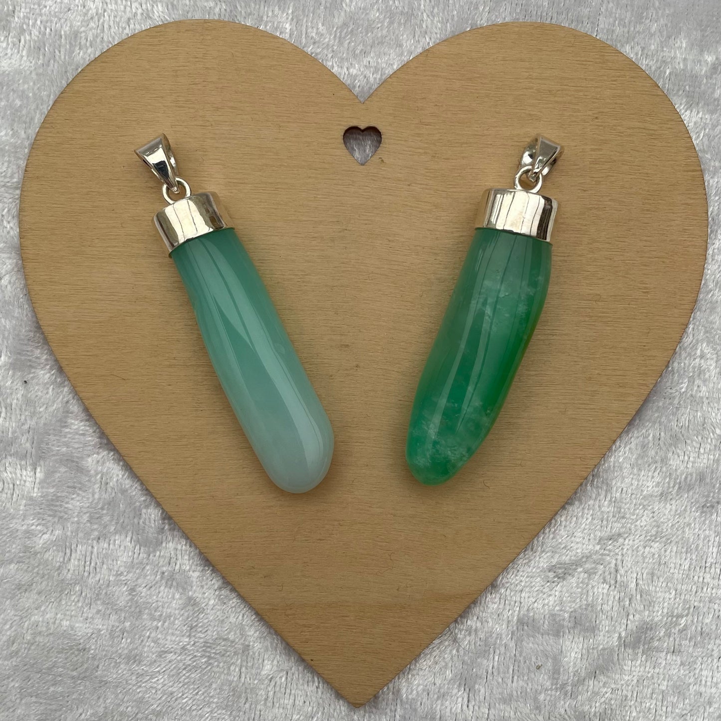 Chrysoprase freeform pendants