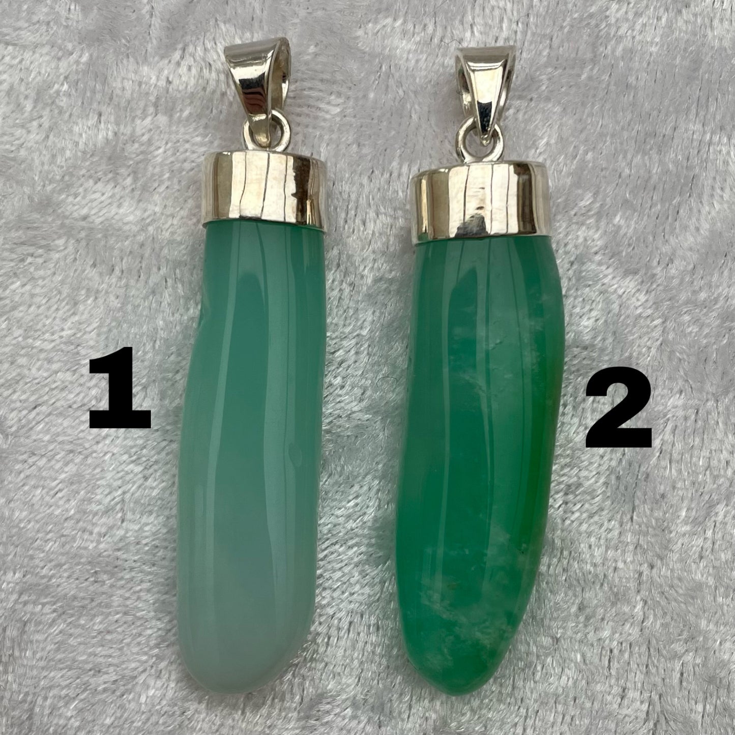 Chrysoprase freeform pendants