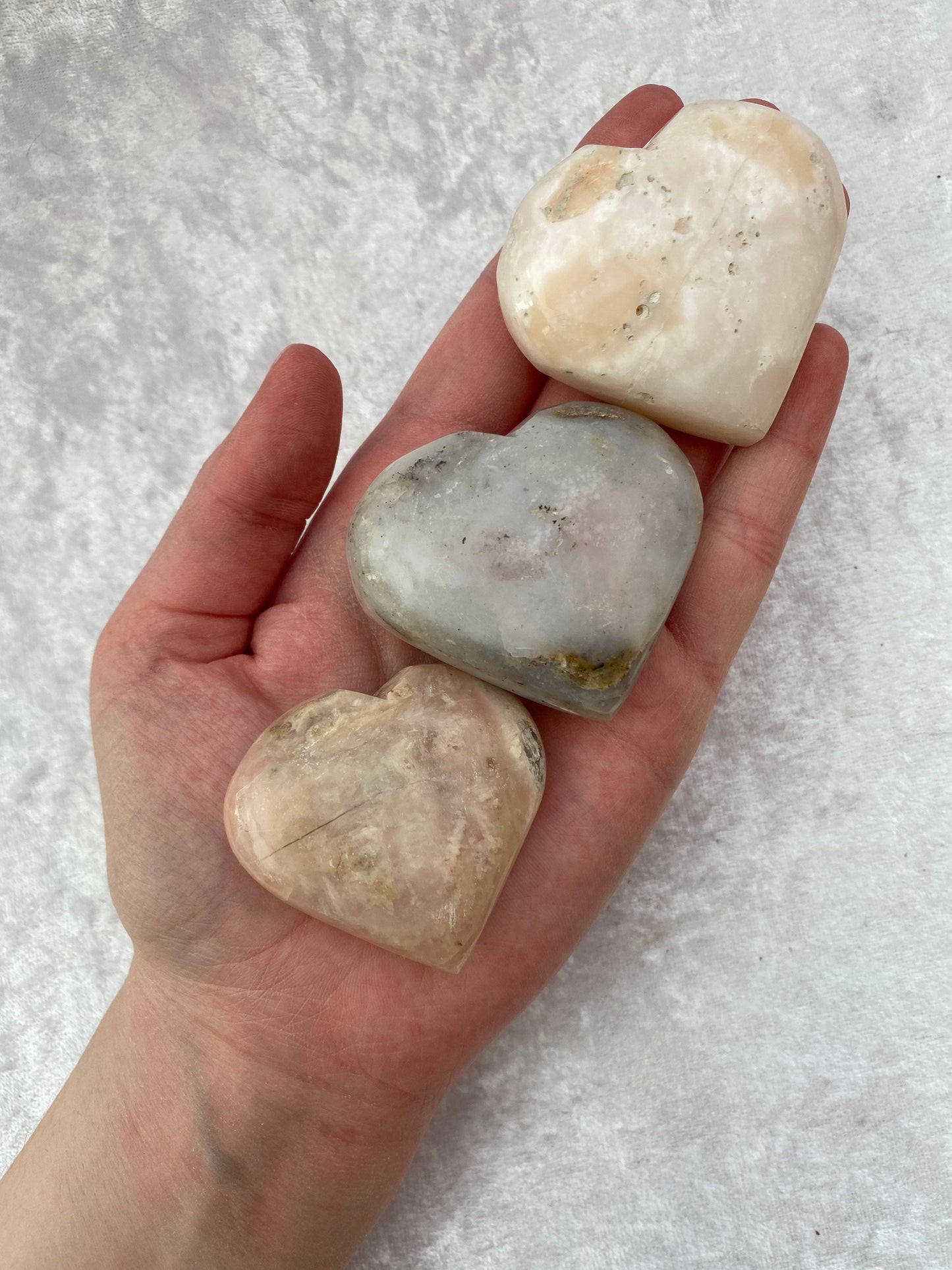 Pink Opal hearts