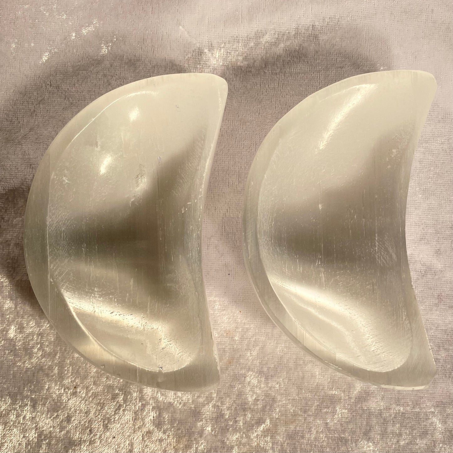 Selenite moon bowls