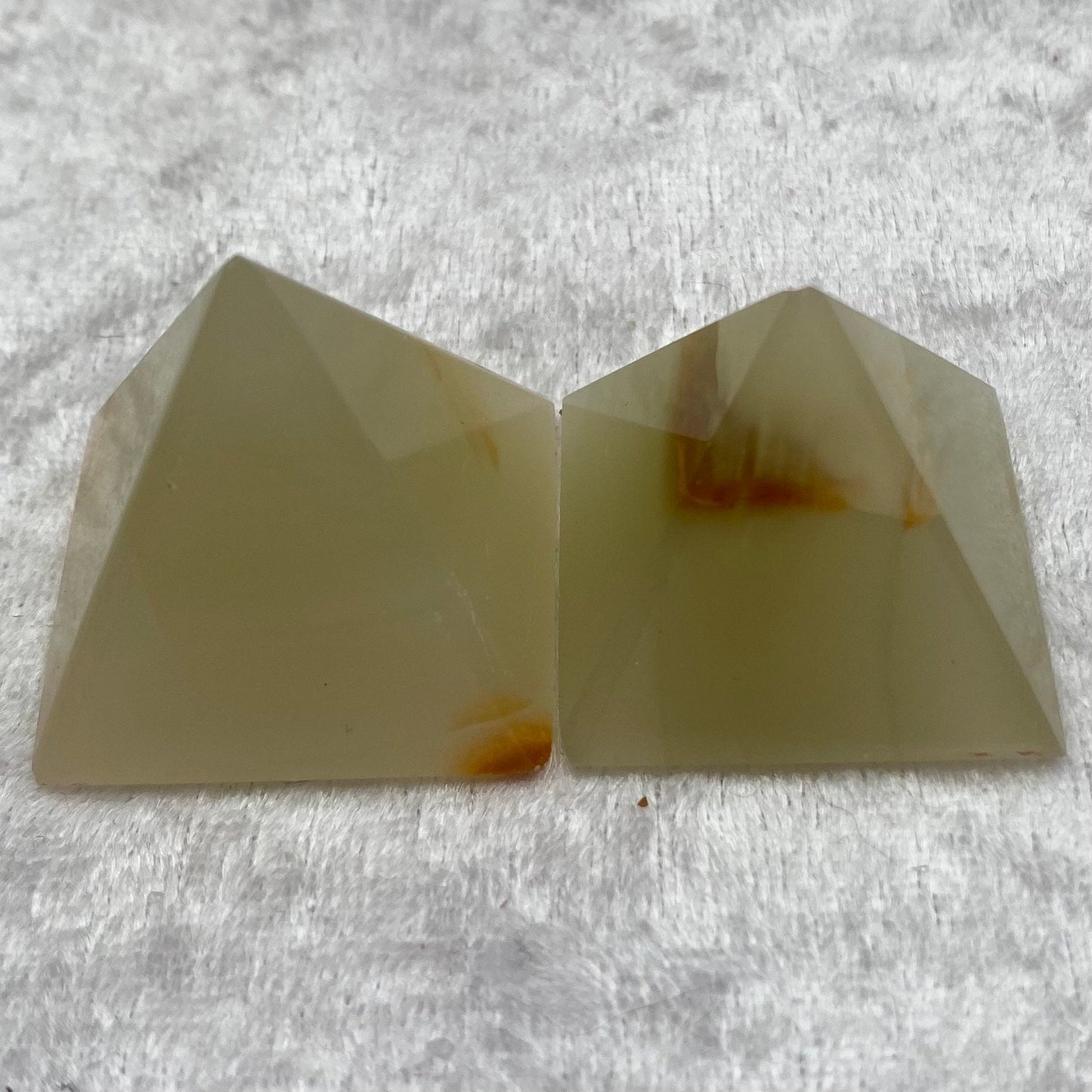 Green Calcite pyramids