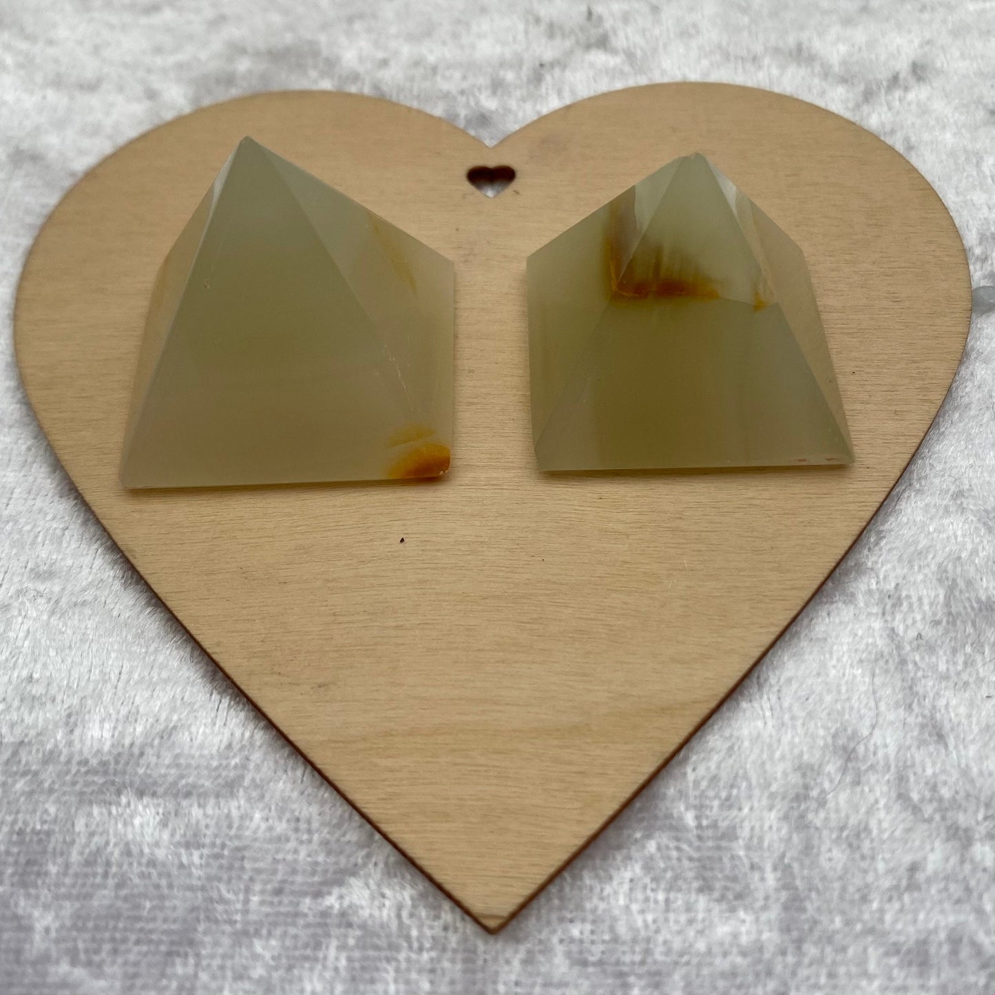 Green Calcite pyramids