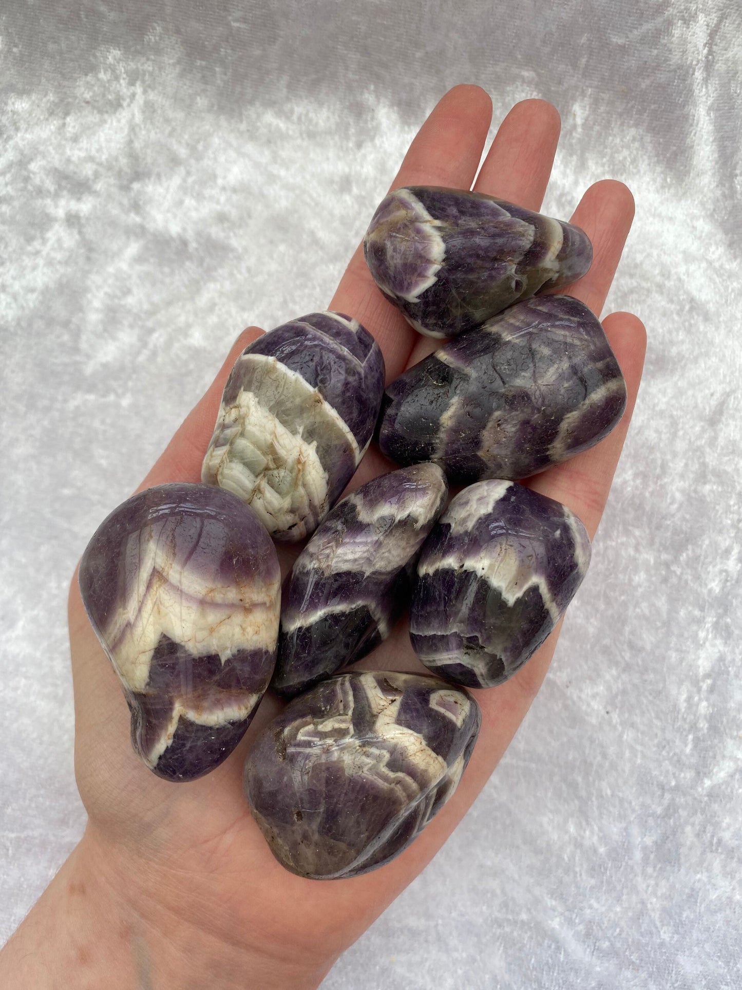 Large Chevron Amethyst tumblestones
