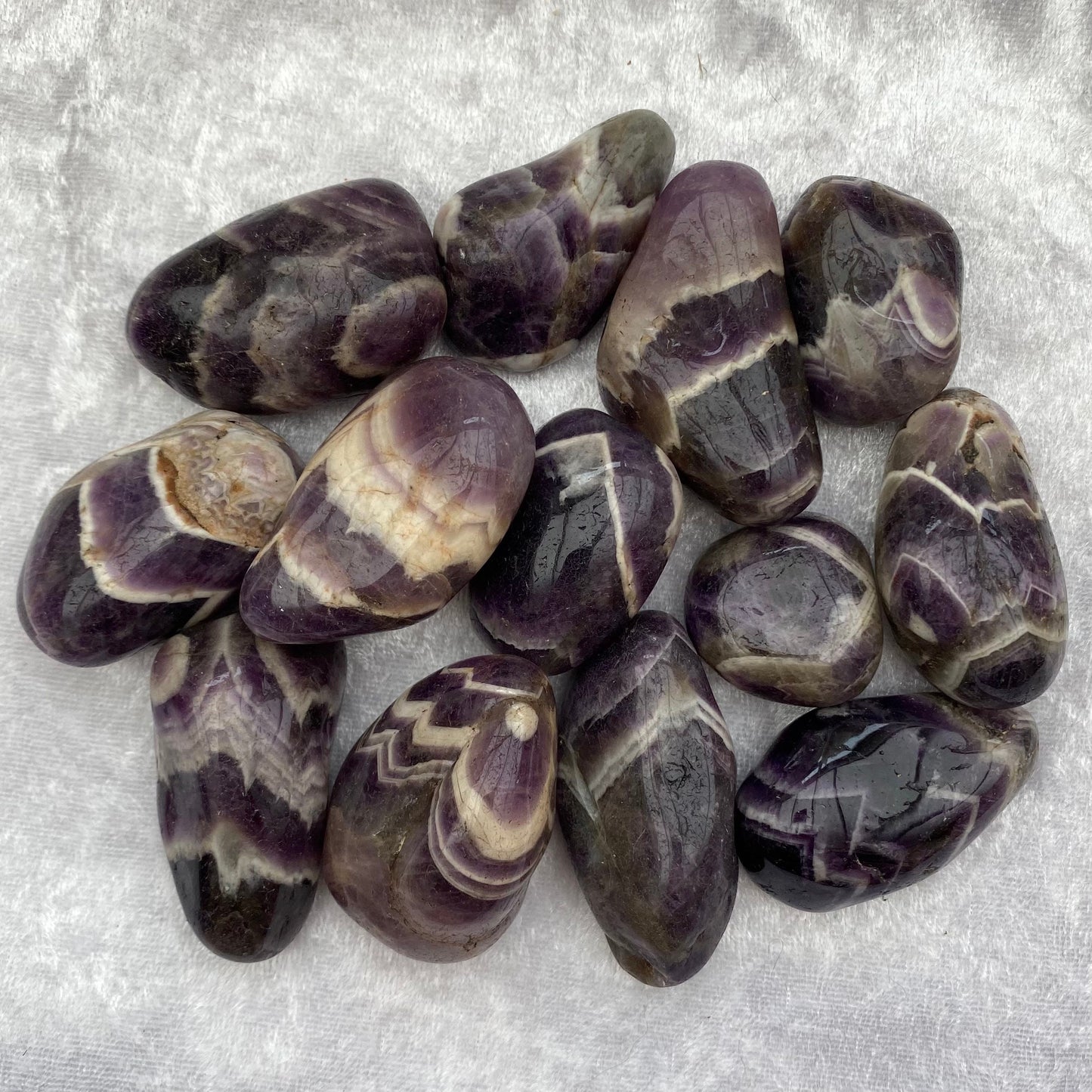 Large Chevron Amethyst tumblestones