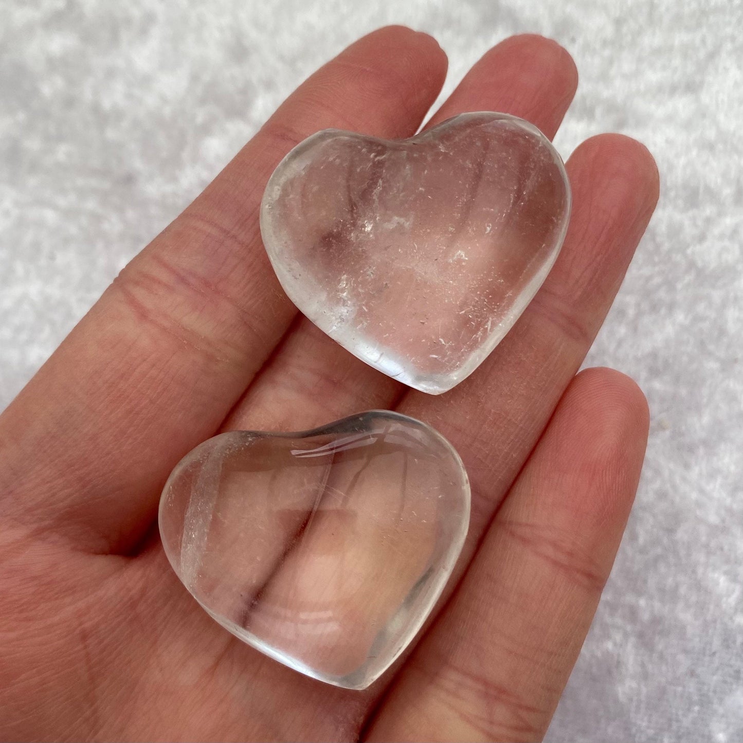 Clear Quartz hearts