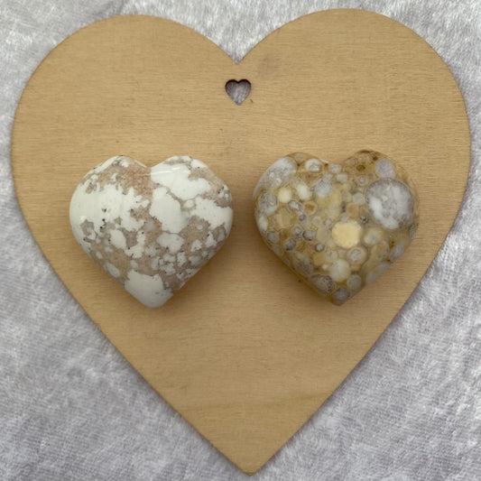 Spotted Agate hearts