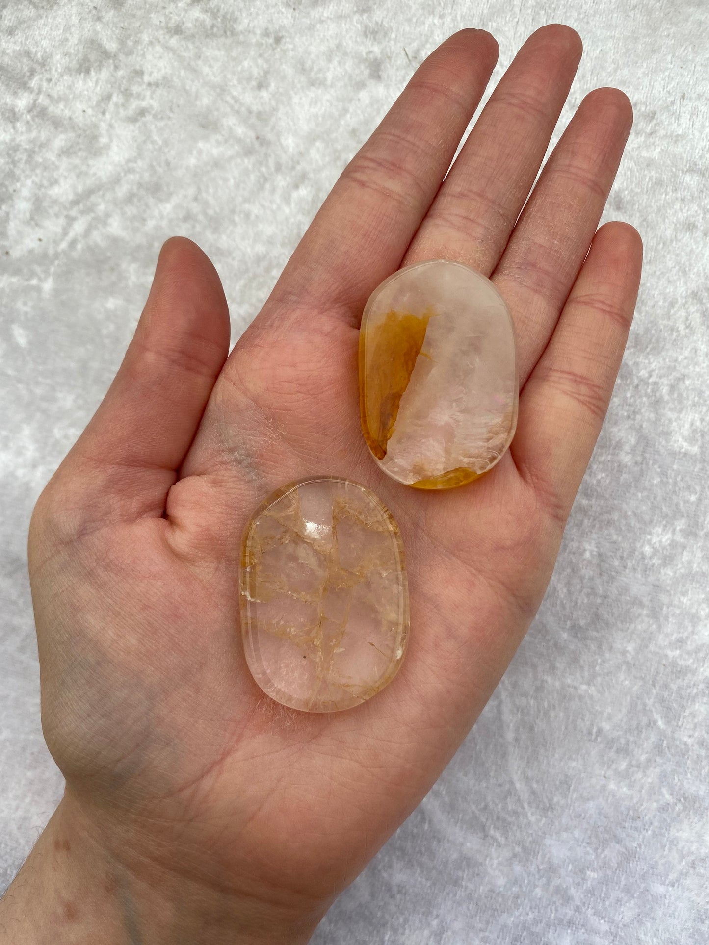 Golden Healer Quartz flat stones