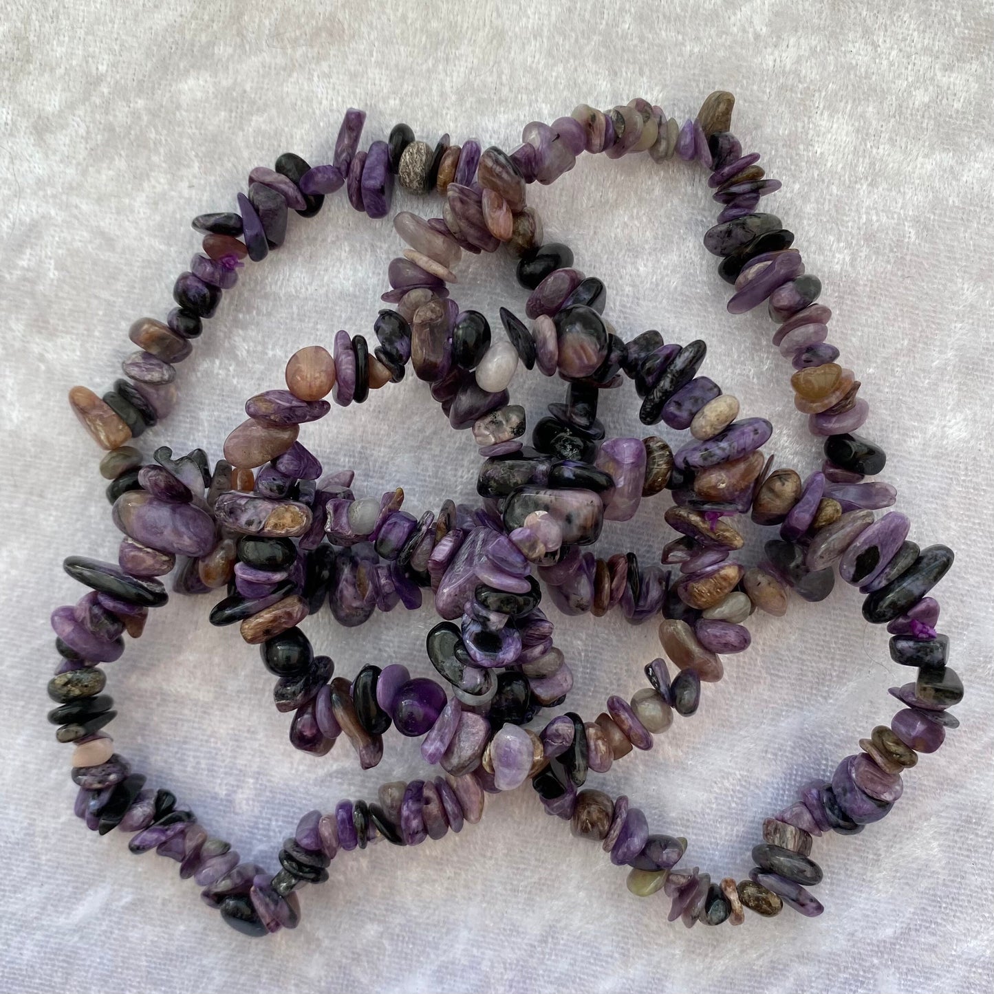 Charoite chipstone bracelets