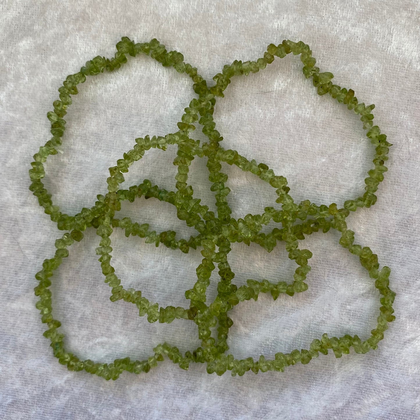 Peridot chipstone bracelets