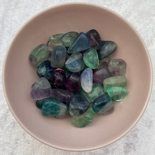 Mini Rainbow Fluorite tumblestones