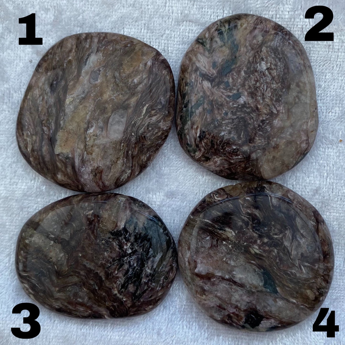 Charoite palmstones