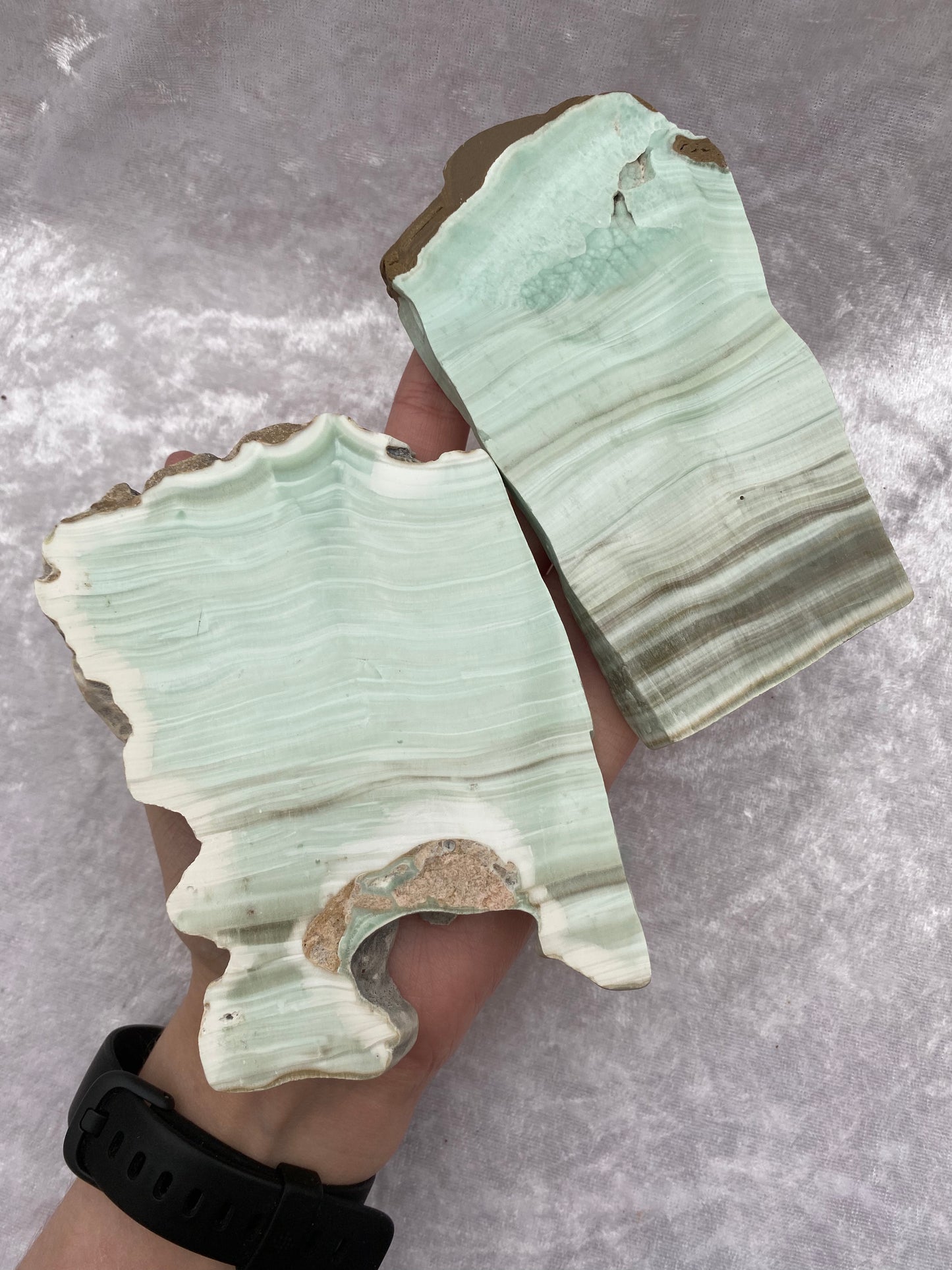 Green Aragonite slices