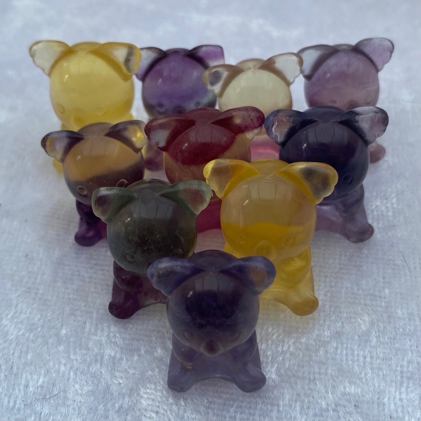 Mini Rainbow Fluorite koalas