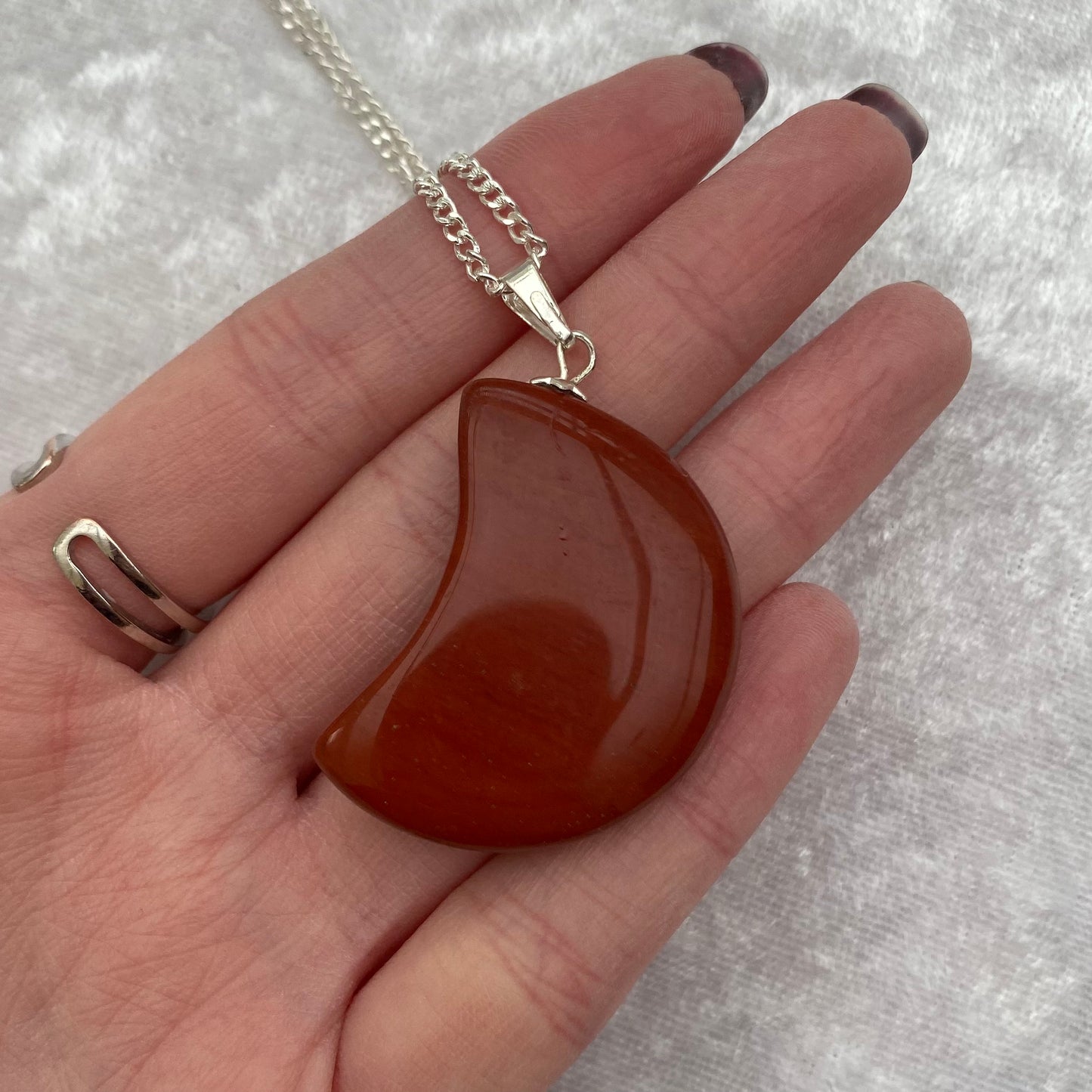 Red Jasper moon necklace