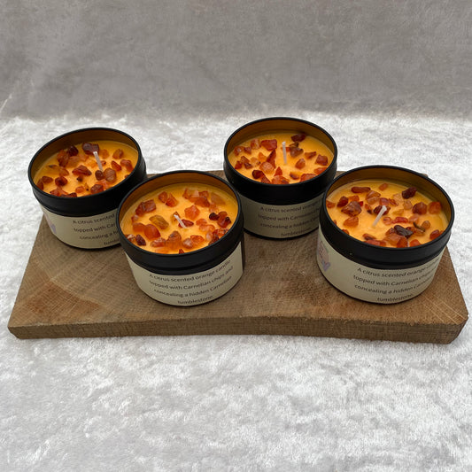 Citrus scented Carnelian candles