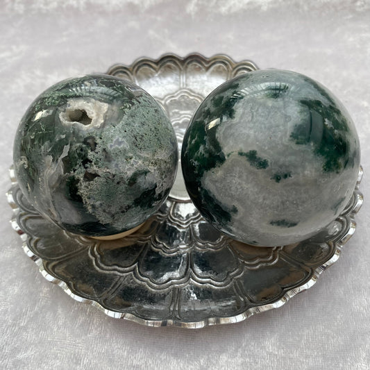 Moss Agate spheres