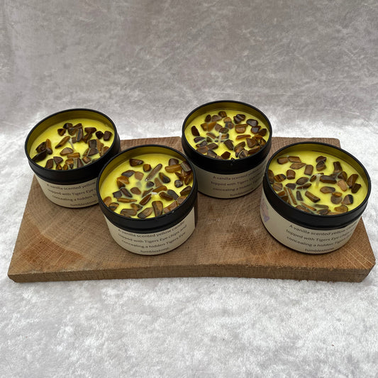 Vanilla scented Tigers Eye candles