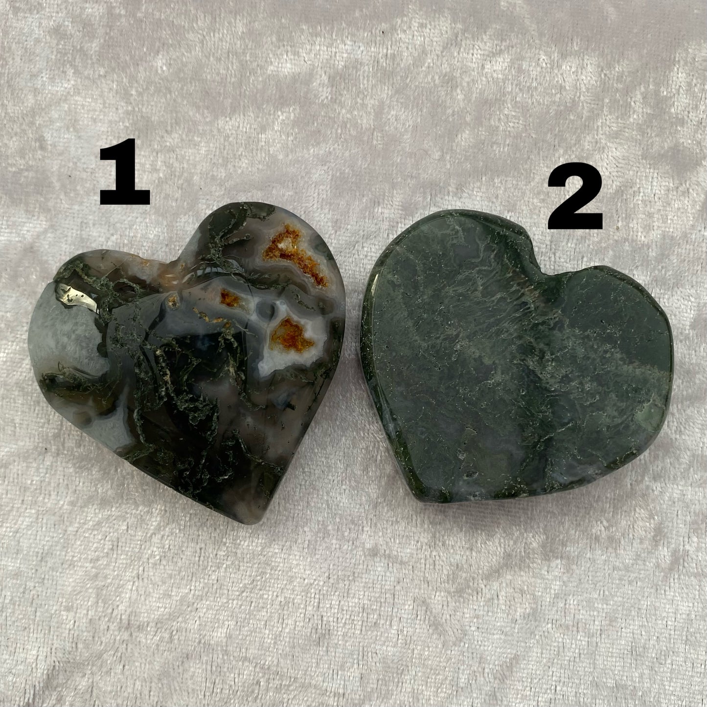 Moss Agate hearts