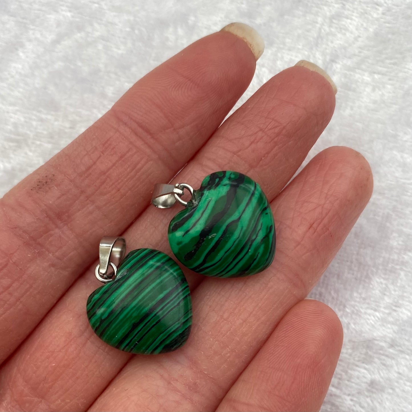 Artificial Malachite heart pendants