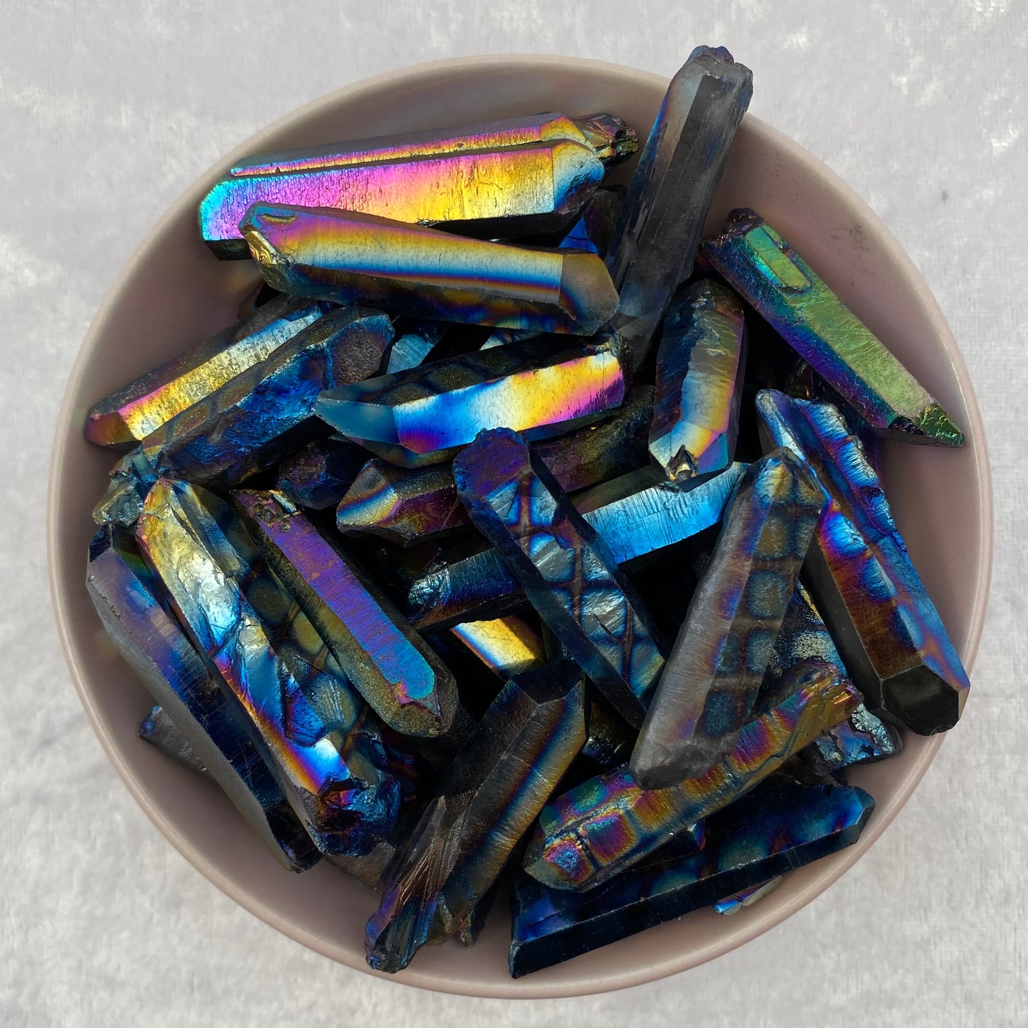 Titanium Aura Quartz points