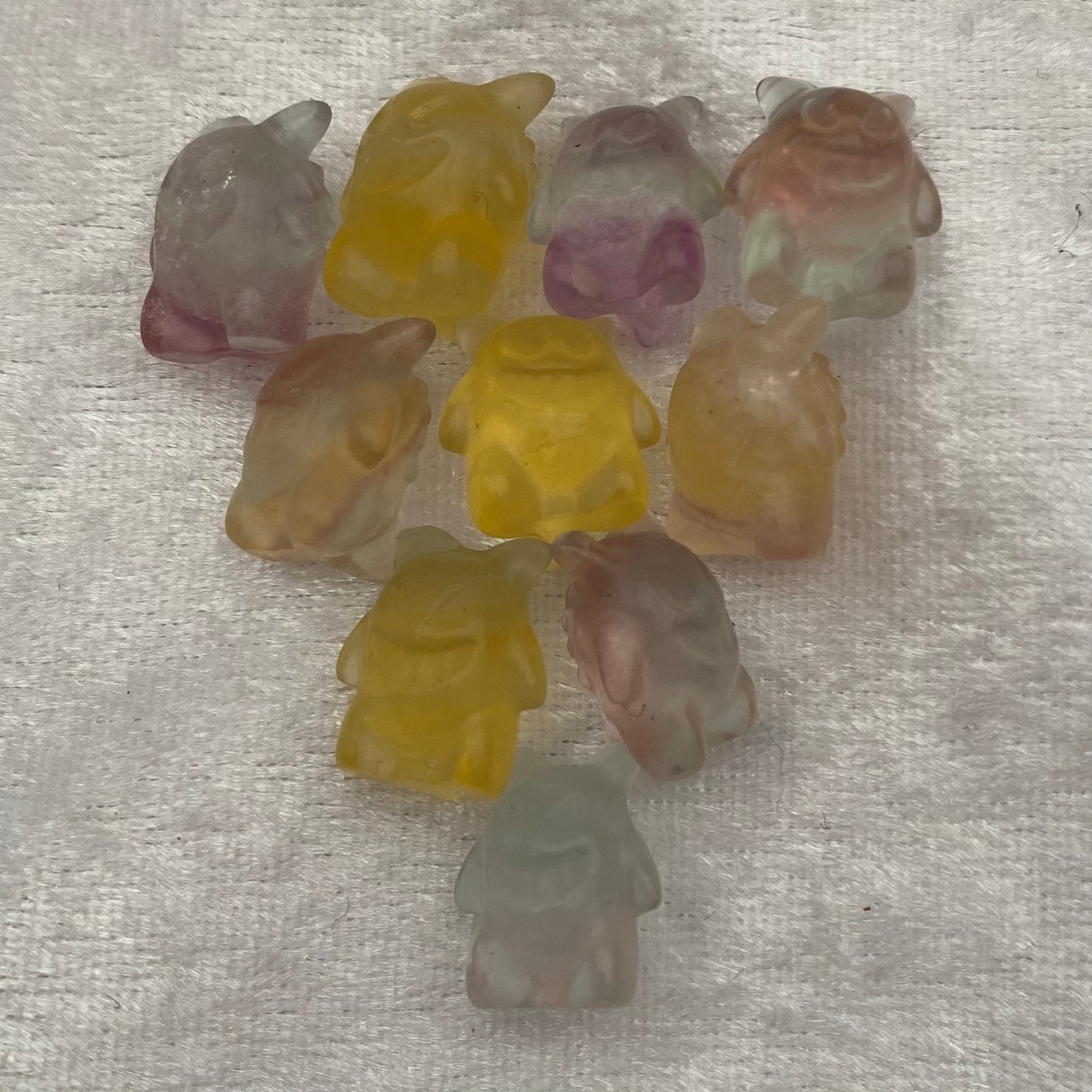 Mini Rainbow Fluorite Pokémon Gengar carvings