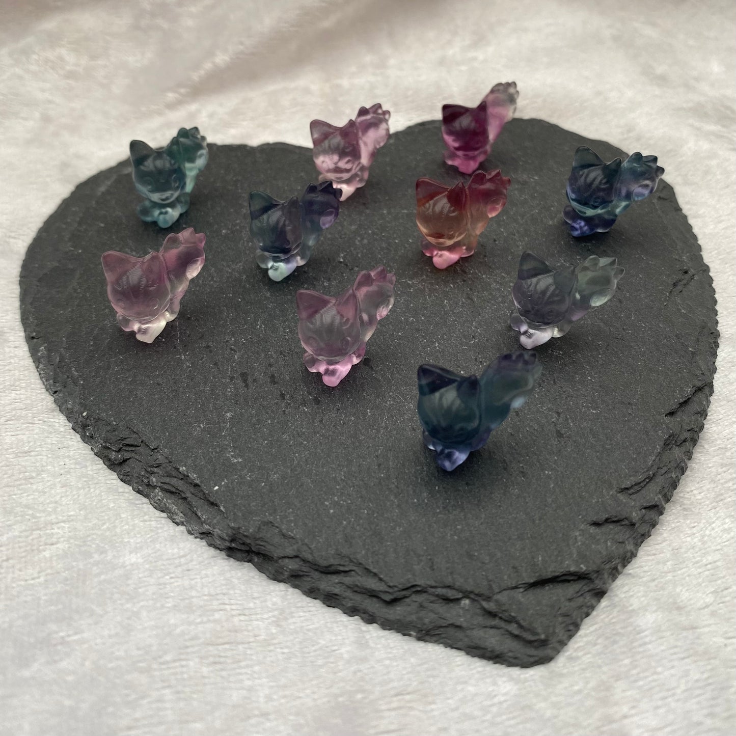 Mini Rainbow Fluorite Pokémon Pachirisu carvings