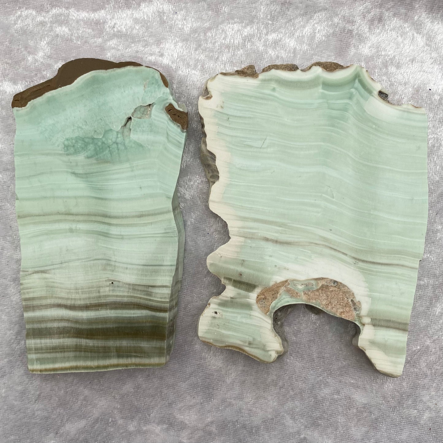 Green Aragonite slices