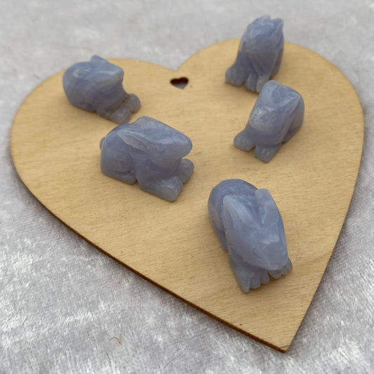 Mini Blue Lace Agate bunny rabbits