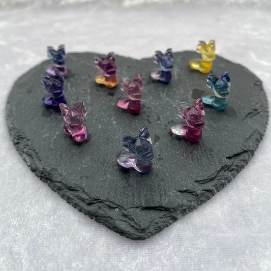 Mini Rainbow Fluorite Pokémon Dragonair carvings