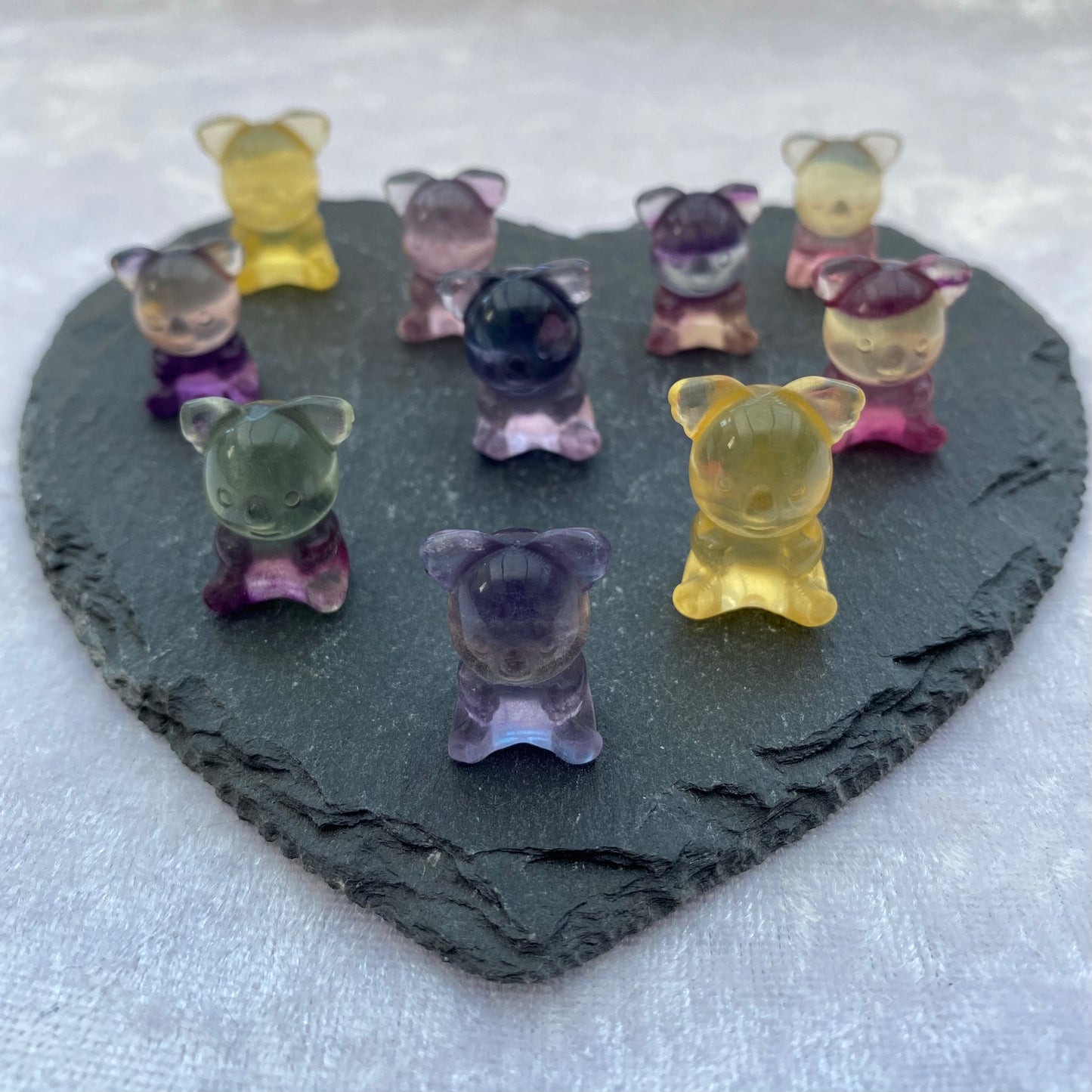 Mini Rainbow Fluorite koalas