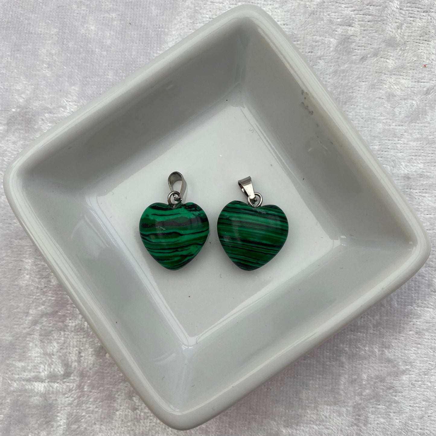 Artificial Malachite heart pendants