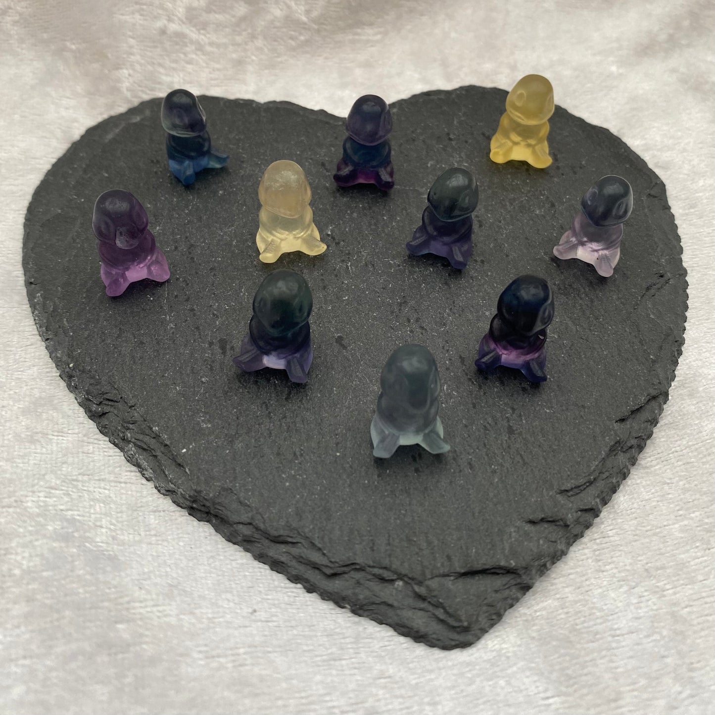 Mini Rainbow Fluorite Pokémon Charmander carvings