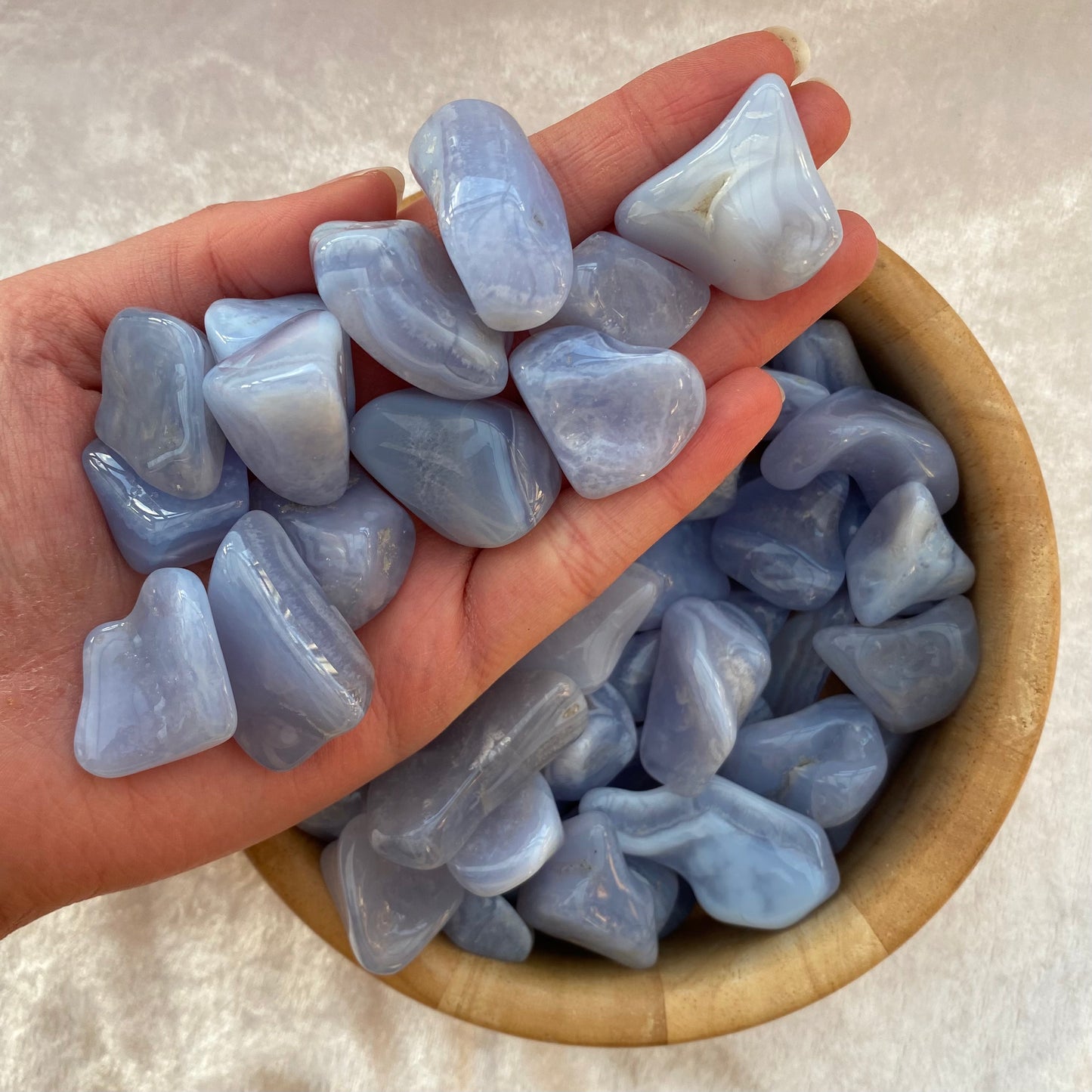 Blue Chalcedony tumblestones