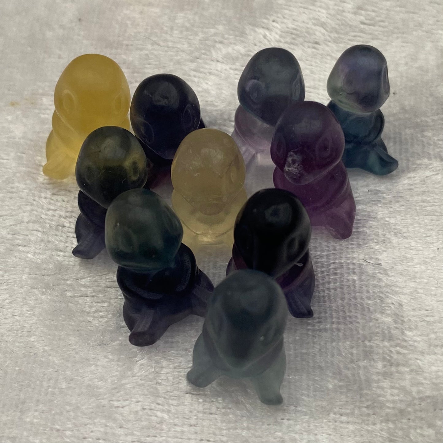 Mini Rainbow Fluorite Pokémon Charmander carvings